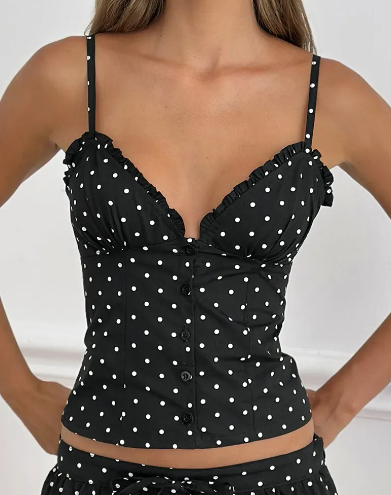 Isamu Top in Basic Polka Black