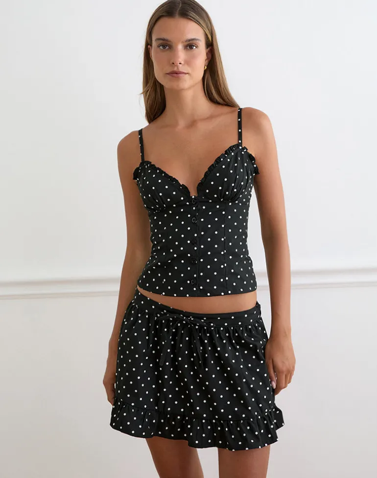 Isamu Top in Basic Polka Black