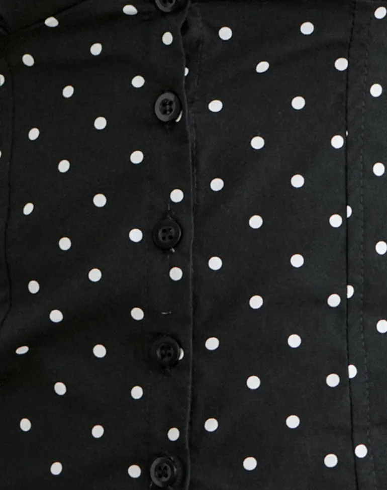 Isamu Top in Basic Polka Black