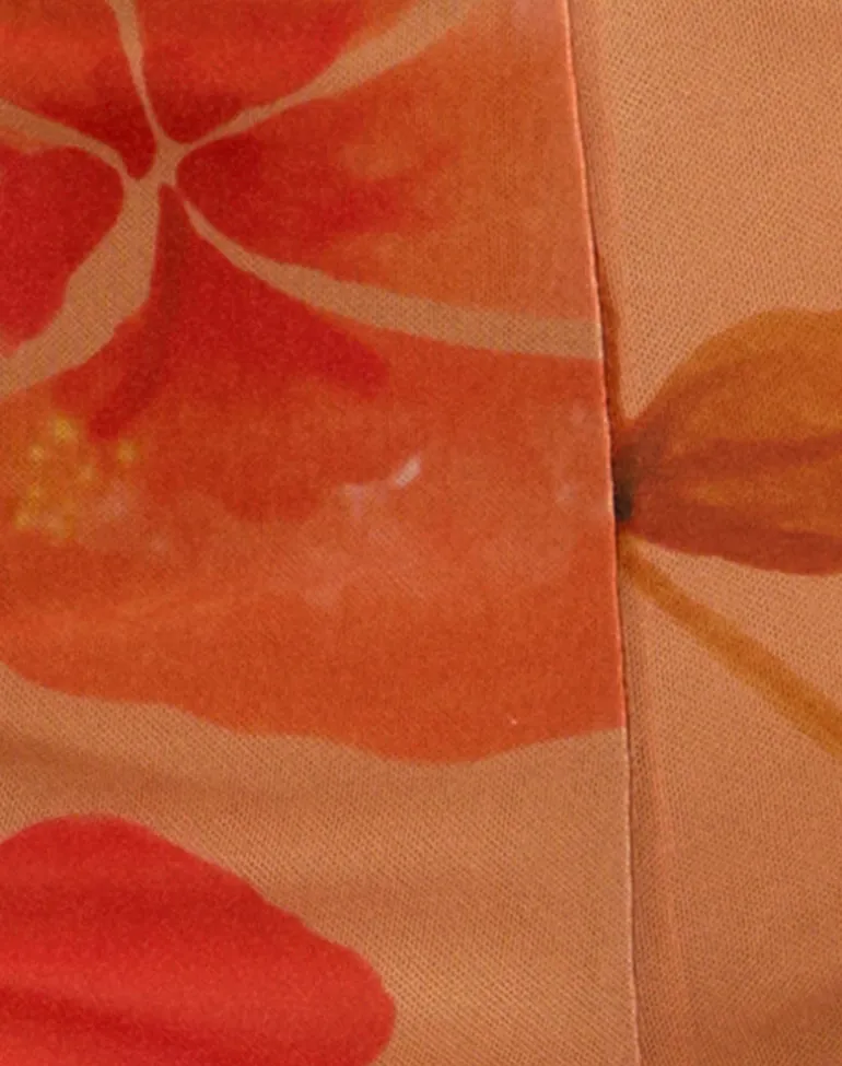 Istora Shorts in Watercolour Hibiscus Orange