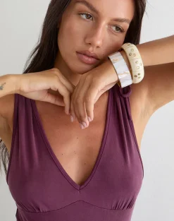 Ivory and Gold Bangle Set