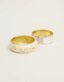 Ivory and Gold Bangle Set