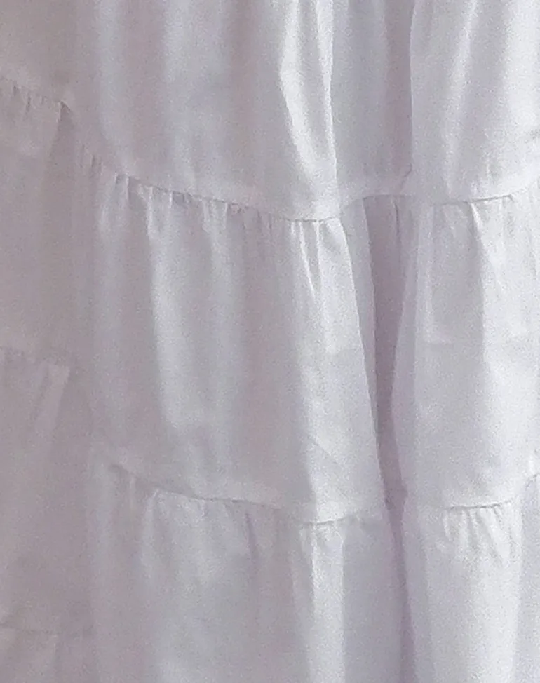 Izumi Tiered Midi Skirt in Poplin White
