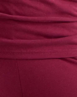 Jacita Low Rise Trousers in Cupro Burgundy