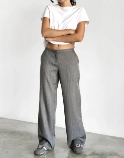 Jaliba Smart Trouser in Grey Pinstripe Tailoring
