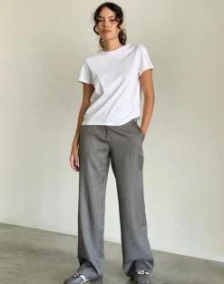 Jaliba Smart Trouser in Grey Pinstripe Tailoring