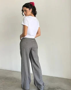 Jaliba Smart Trouser in Grey Pinstripe Tailoring