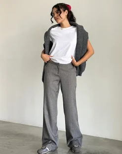 Jaliba Smart Trouser in Grey Pinstripe Tailoring