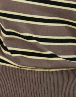 Jalira Asymmetric Cinch Jumper in Stripe Brown and Yellow