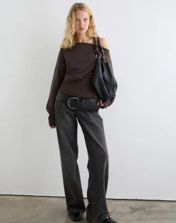Jalira Asymmetric Jumper in Brown
