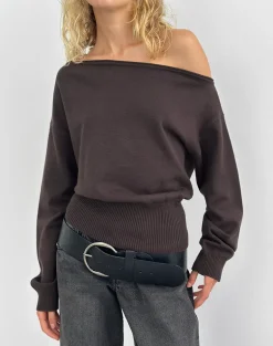 Jalira Asymmetric Jumper in Brown