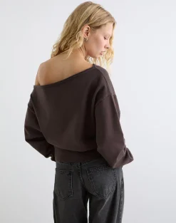 Jalira Asymmetric Jumper in Brown