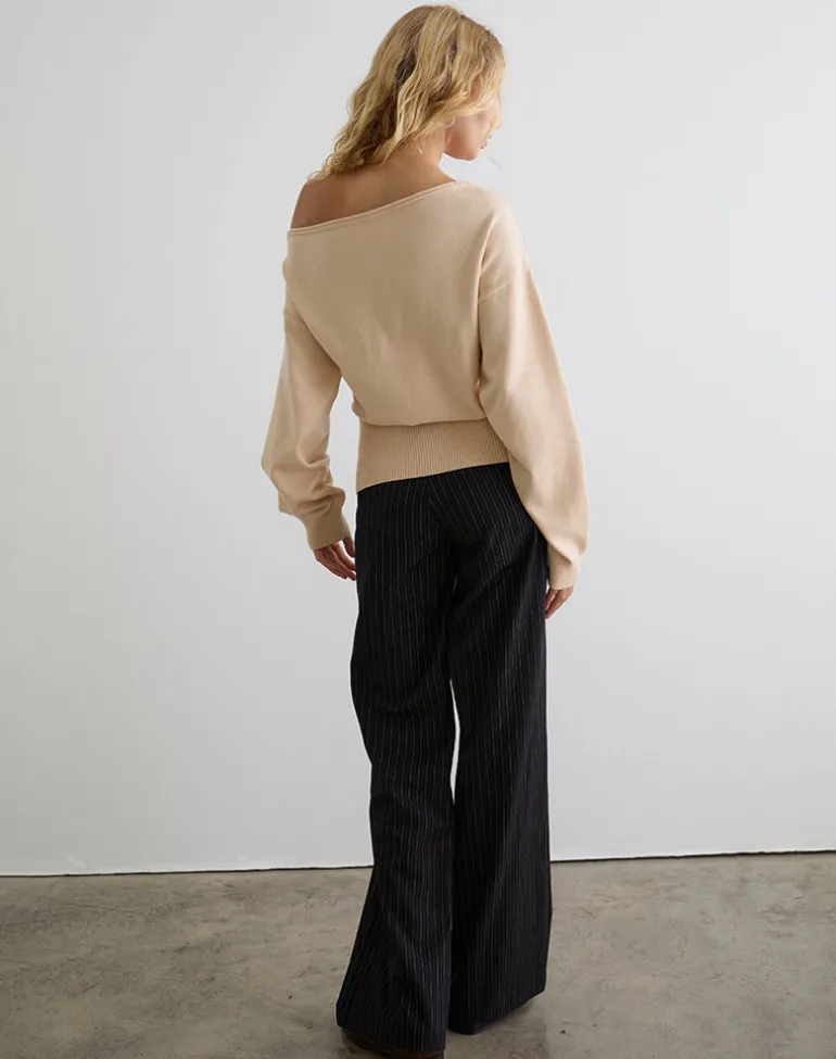 Jalira Asymmetric Jumper in Cream