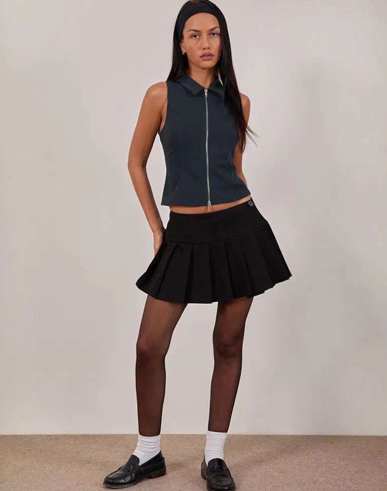 Janae Vest Top in Tailoring Navy