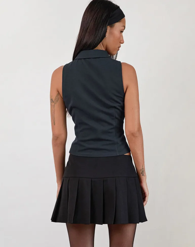 Janae Vest Top in Tailoring Navy
