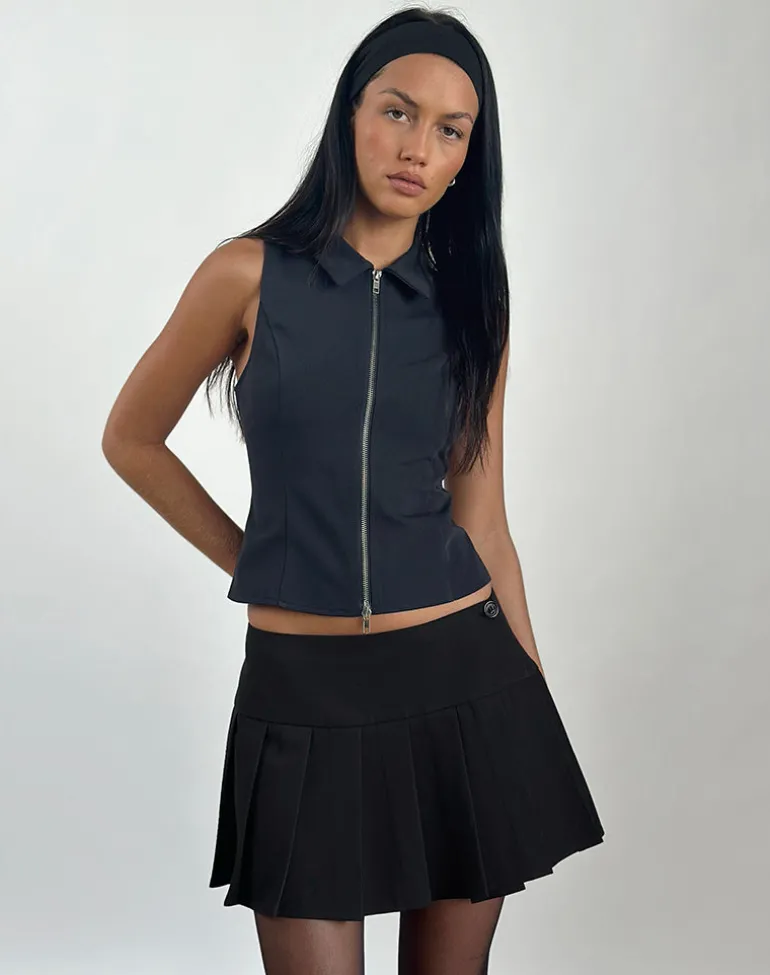 Janae Vest Top in Tailoring Navy