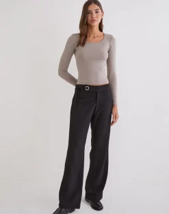 Janana Long Sleeve Top in Cotton Moon Rock