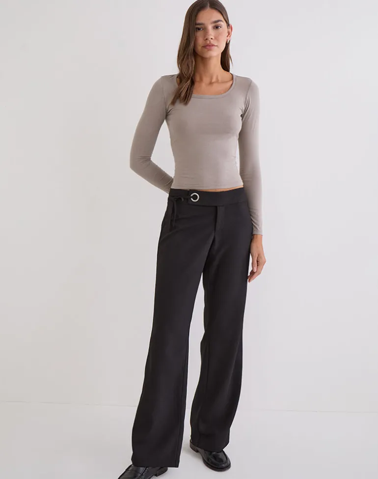 Janana Long Sleeve Top in Cotton Moon Rock