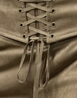 Janna Hotpants in Faux Suede Walnut