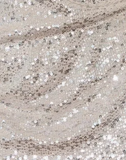Jasilia Long Sleeve Mini Dress in Neutral Sequin