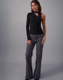 Jayahe One Sleeve Top in Rayon Jersey Black