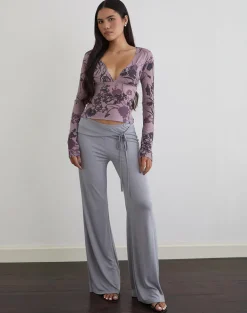 Jaydra Top in Flock Shadow Flower Purple