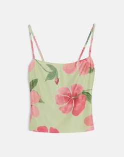 Jefita Cami Top in Watercolour Hibiscus Yellow