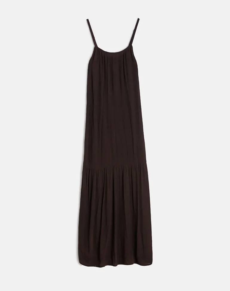 Jenesis Maxi Dress in Crinkle Bitter Chocolate