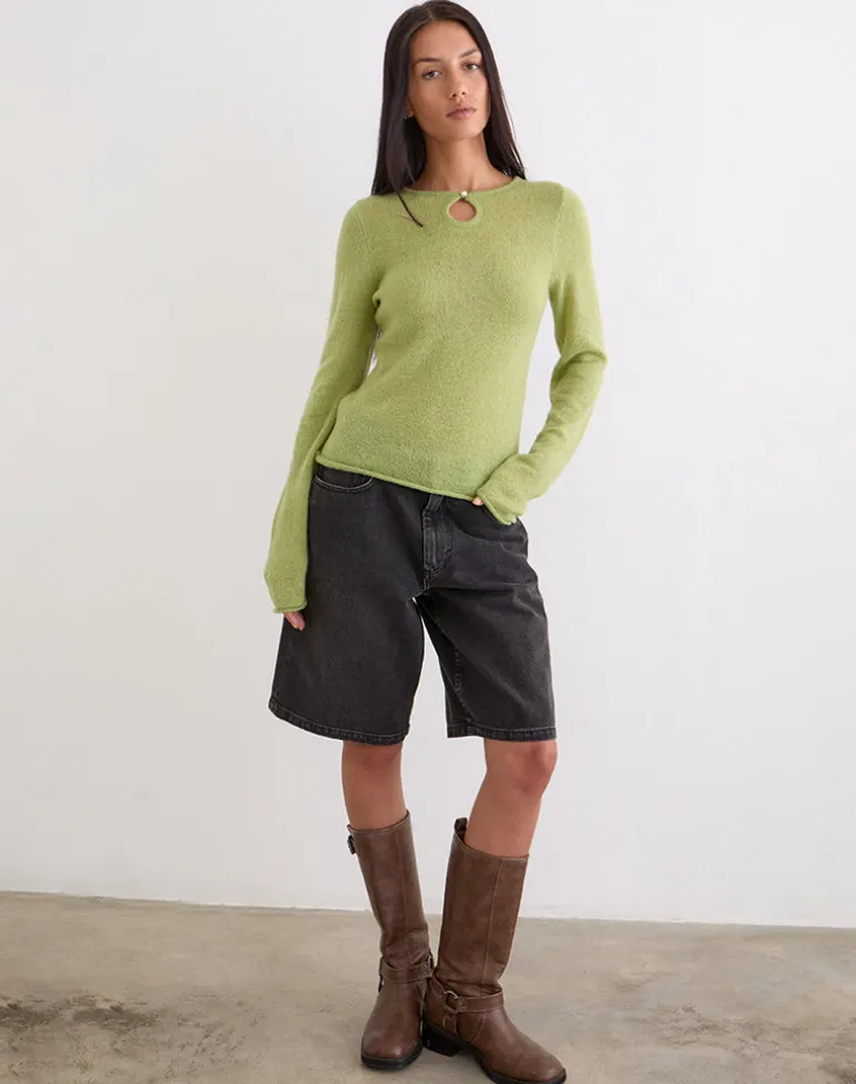 Jenya Long Sleeve Top in Knit Sage