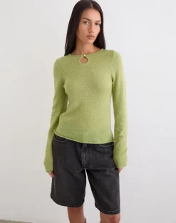 Jenya Long Sleeve Top in Knit Sage