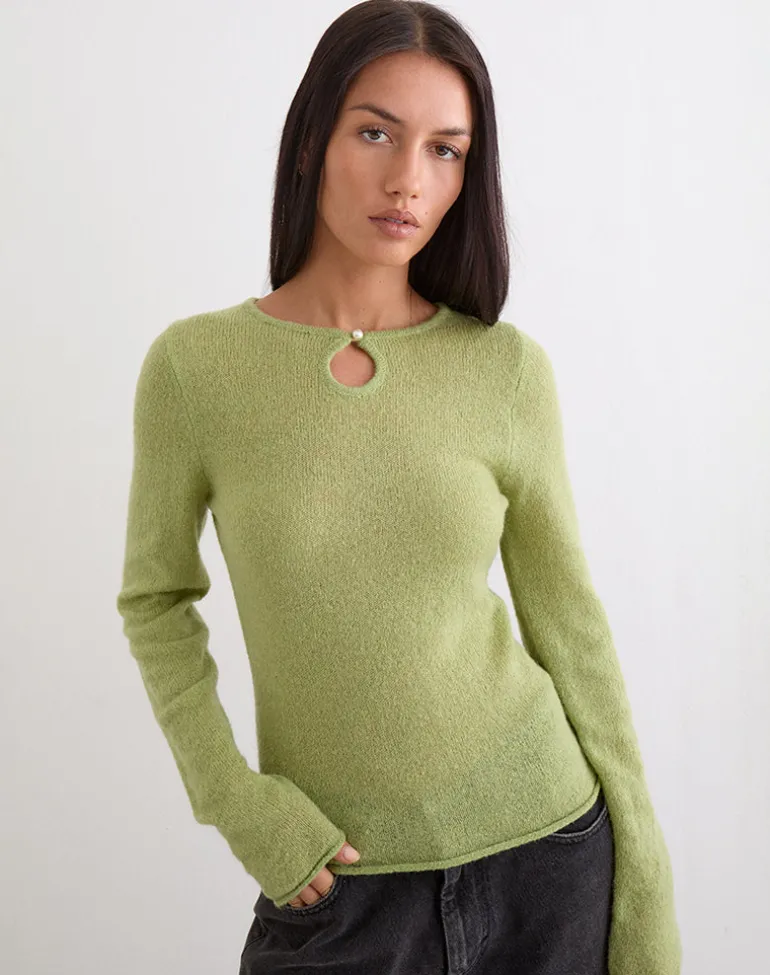 Jenya Long Sleeve Top in Knit Sage