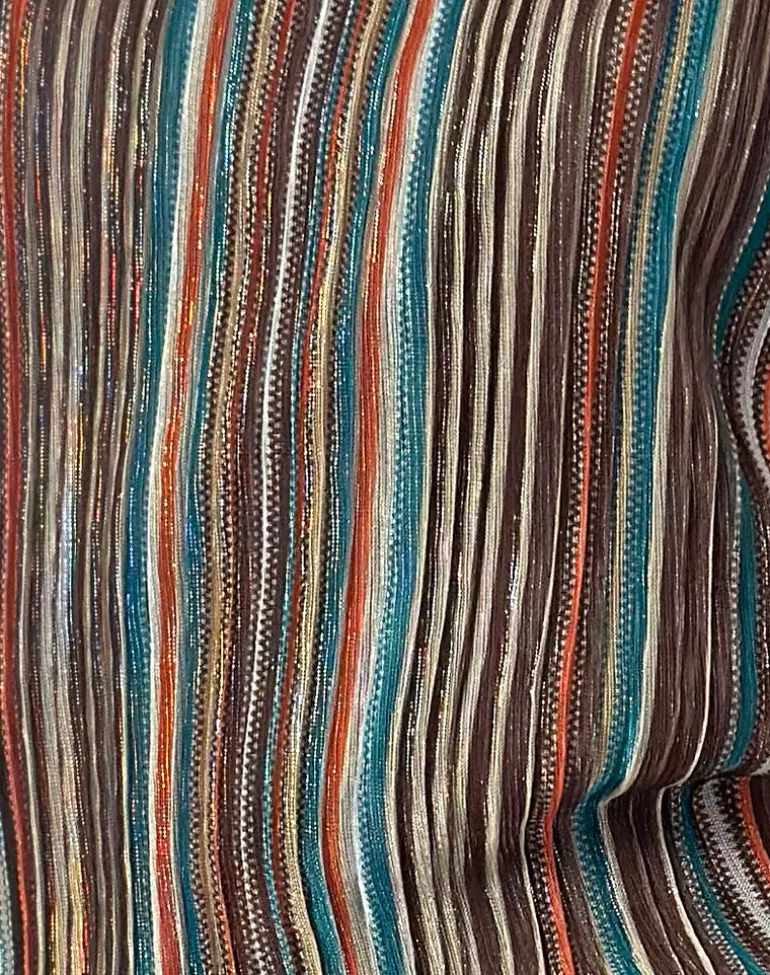 Jhani Mini Dress in Shimmer Plisse Blue and Brown