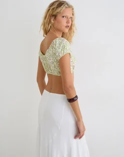 Jiha Top in Blooming Lily Green