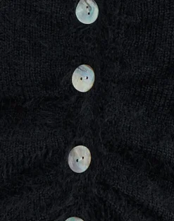 Jiyo Gathered Cardigan in Knit Black