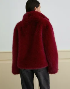 Joji Jacket in Faux Fur Cherry