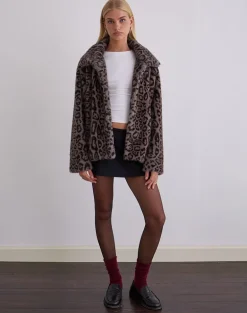 Joji Jacket in Warm Grey Leopard