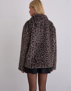 Joji Jacket in Warm Grey Leopard