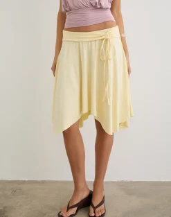 Joonmir Midi Skirt in Rayon Jersey Lemon