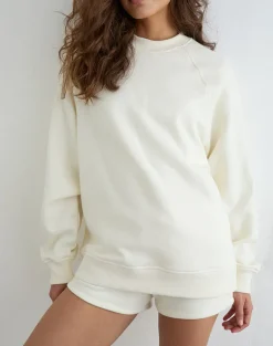 Jorai Sweater in Winter White with Tonal M Embroidery
