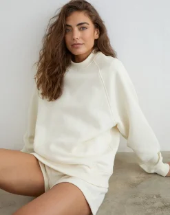 Jorai Sweater in Winter White with Tonal M Embroidery