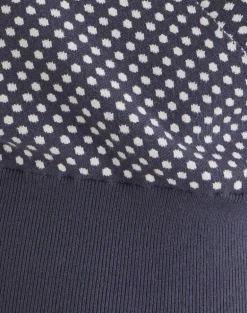 Josina Top in Knit Compact Polka Grey and Ivory