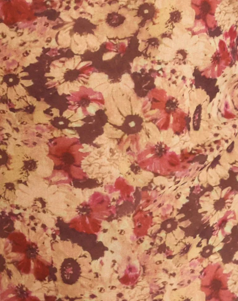 Jovia Mini Dress in Chiffon Rusty Flower