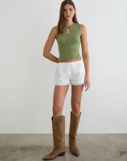 Judy Boxer Short in Broderie White