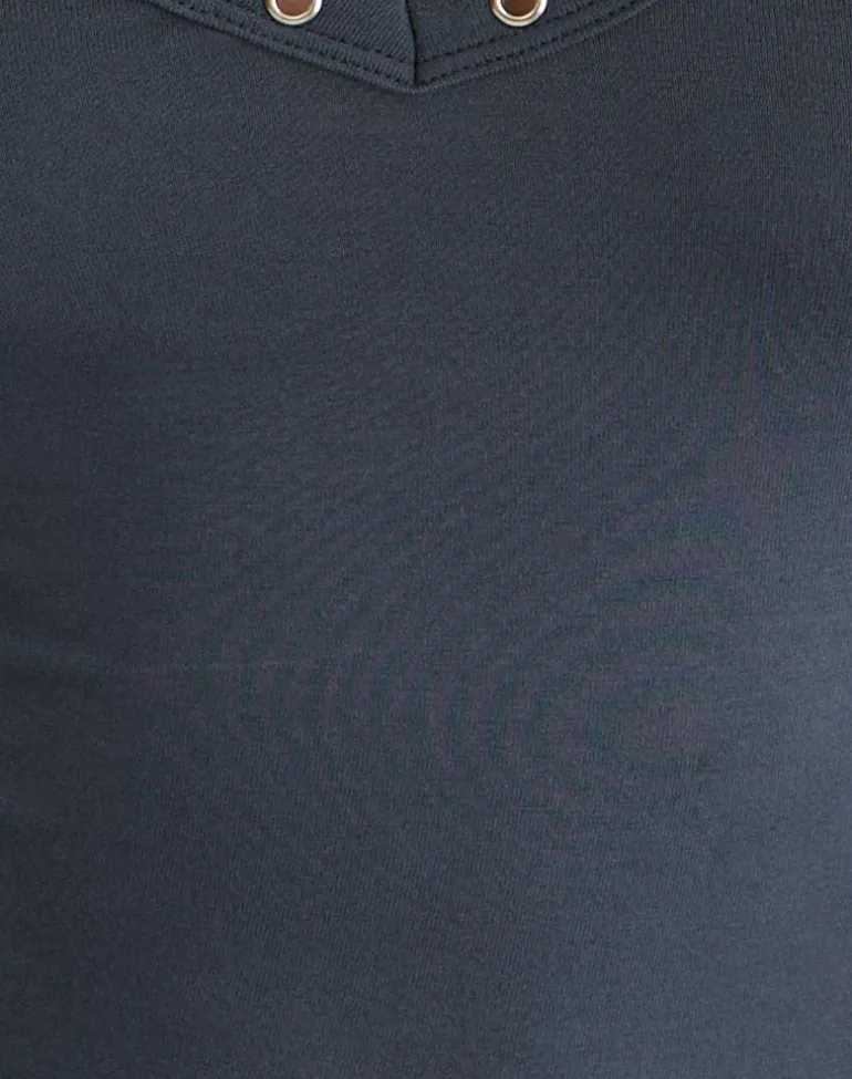 Jugo Halterneck Top in Ocean Storm with Eyelets