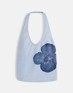 Jules Top in Stripe Floral Baby Blue