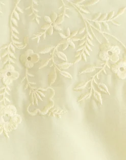 Junaya Top in Lemon with Vintage Bloom Embroidery
