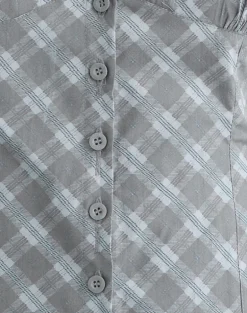 Kadeka Shirt in Poplin Oblique Check Grey