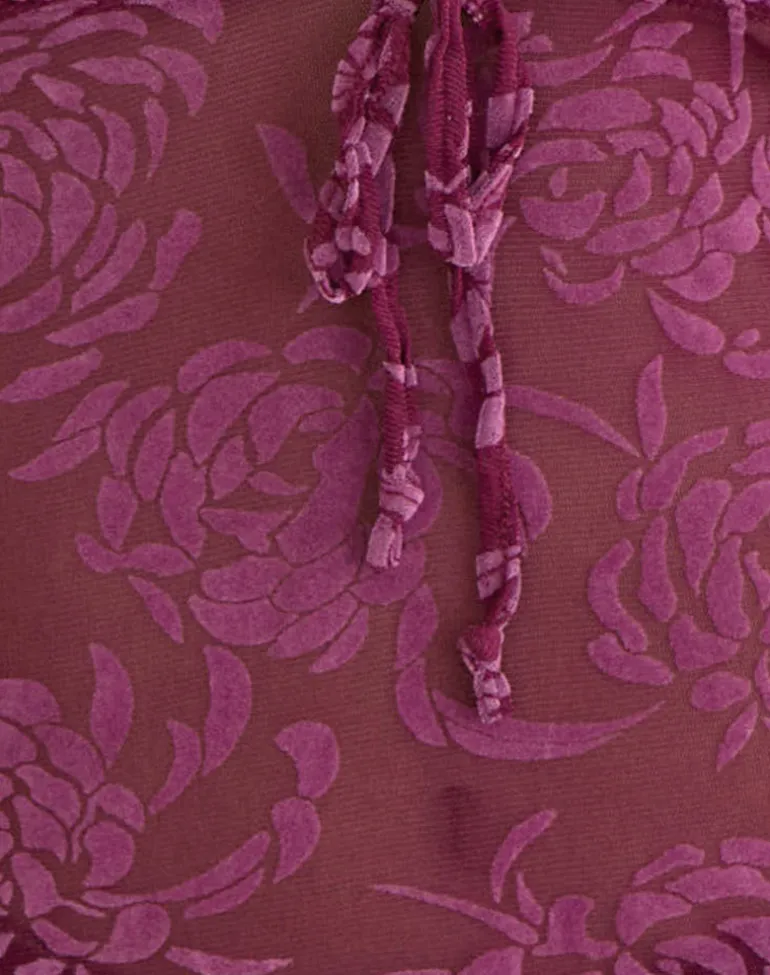 Kadio Top in Flock Shadow Leaf Plum