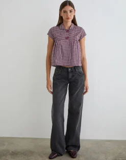 Kaelus Shirt in Mini Gingham Wine