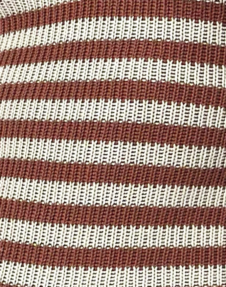Kaipo Tie Back Playsuit in Brown Ivory Stripe